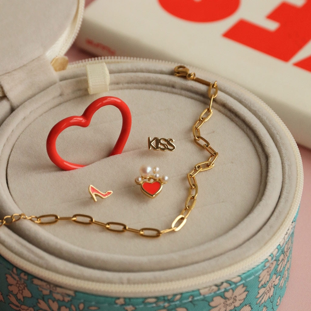 LULU Copenhagen Heart Ring émail Rings Lipstick Red