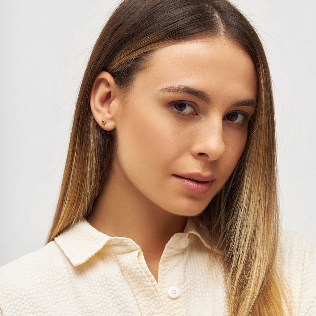 LULU Copenhagen Ice Cone Crystal earring 1 pcs Ear stud, 1 pcs Gold Plated
