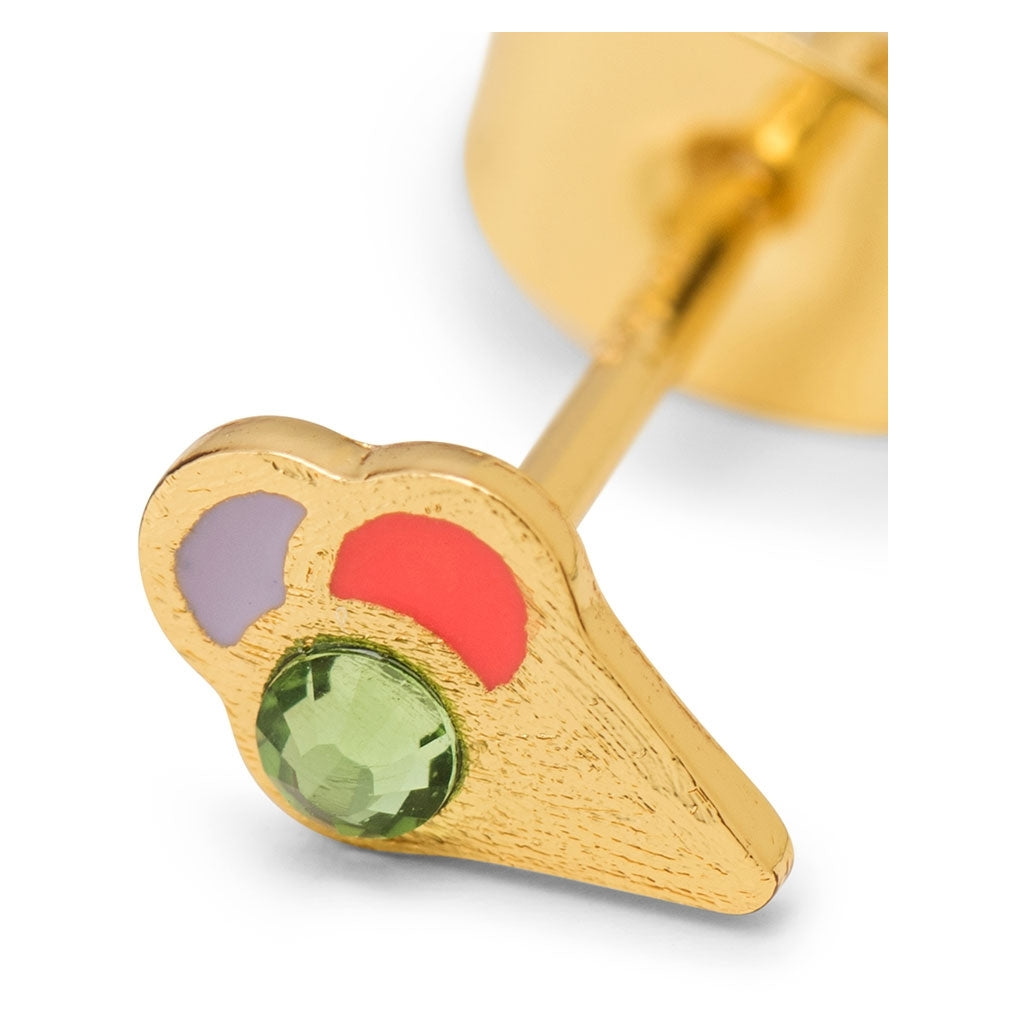 LULU Copenhagen Ice Cone Crystal earring 1 pcs Ear stud, 1 pcs Gold Plated