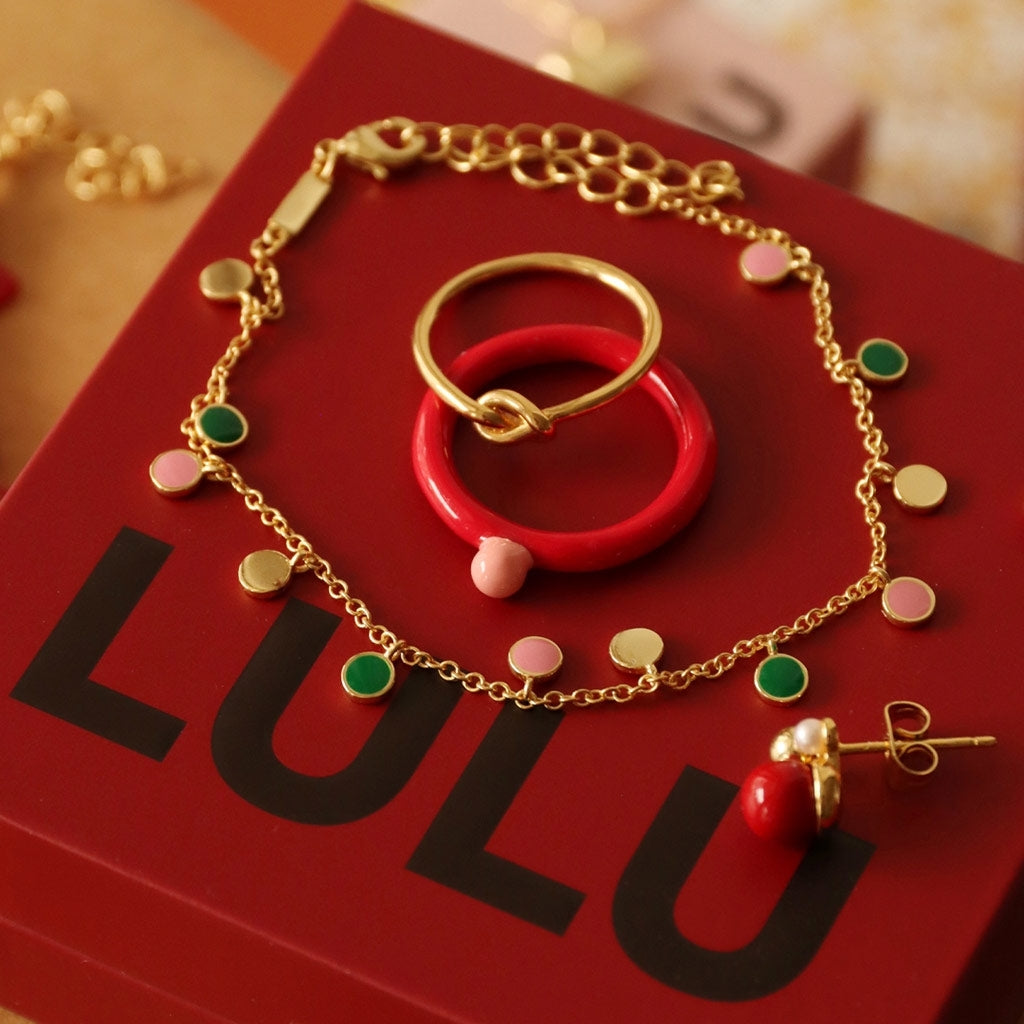 LULU Copenhagen Love Knot Ring en argent plaqué or Rings Gold Plated