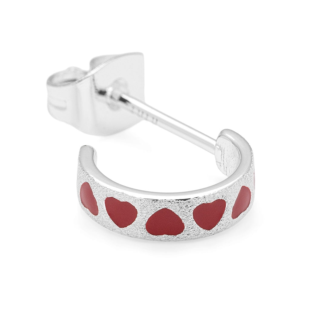 LULU Copenhagen Love Repeat hoops paires - Plaqué argent Hoops Passion Red