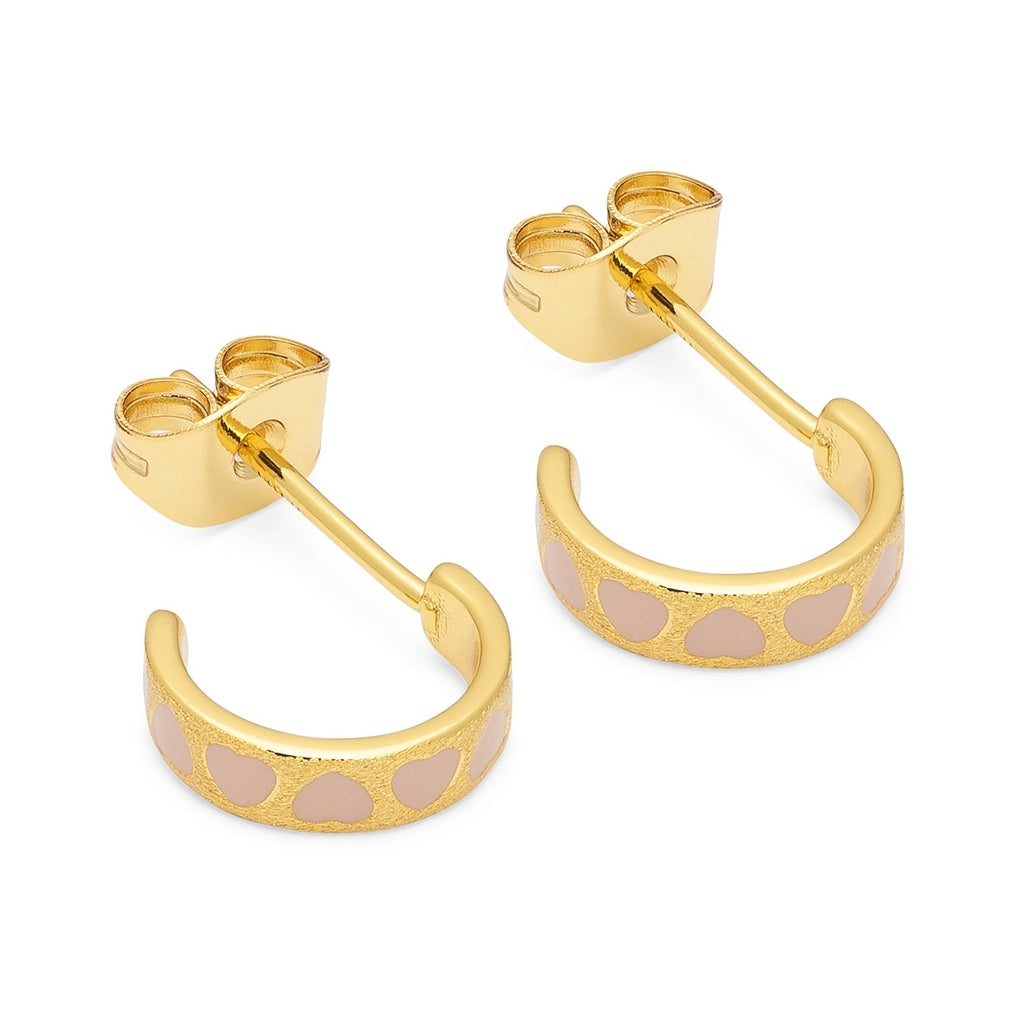 LULU Copenhagen Love Repeat hoops paires - Plaque or Hoops Dusty Peach