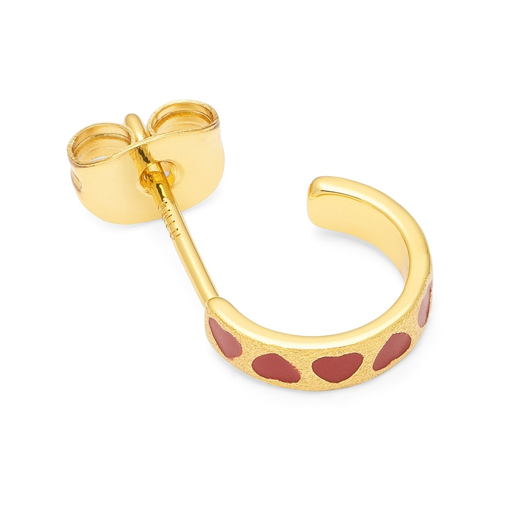 LULU Copenhagen Love Repeat hoops paires - Plaque or Hoops Passion Red