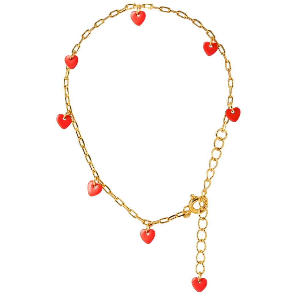 LULU Copenhagen Love U Bracelet plaqué or Bracelets Lipstick Red