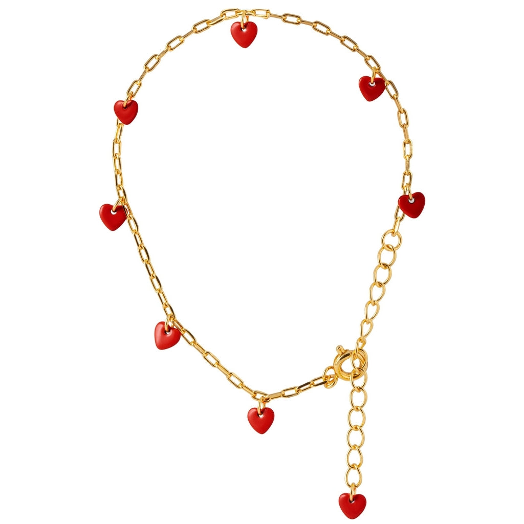 LULU Copenhagen Love U Bracelet plaqué or Bracelets Passion Red