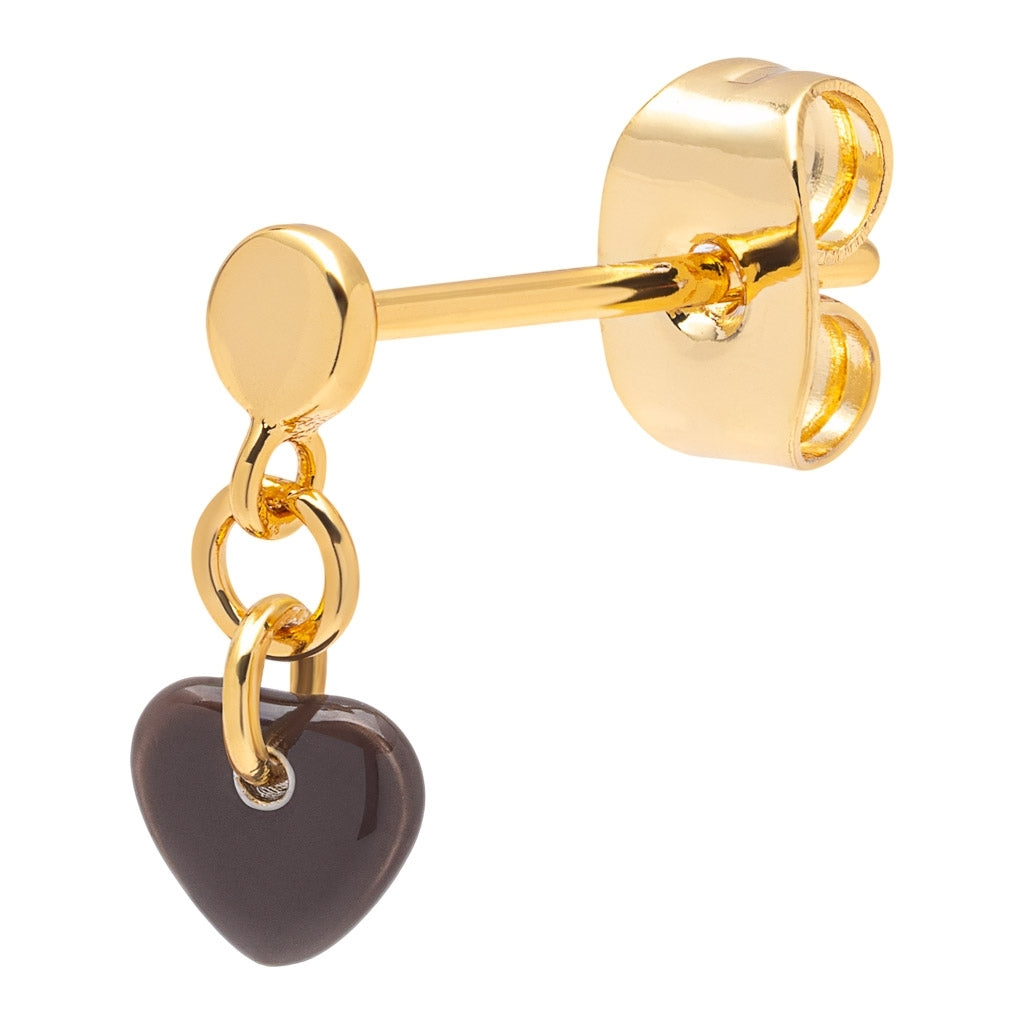 LULU Copenhagen Love U Dangling boucle d'oreille 1 pièce Ear stud, 1 pcs Cocoa Powder