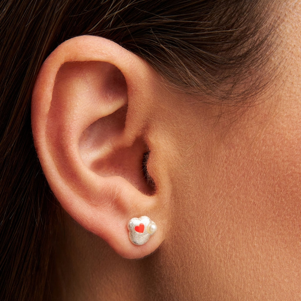 LULU Copenhagen Magic Stone Heart boucle d'oreille 1 pièce Ear stud, 1 pcs Silver Plated