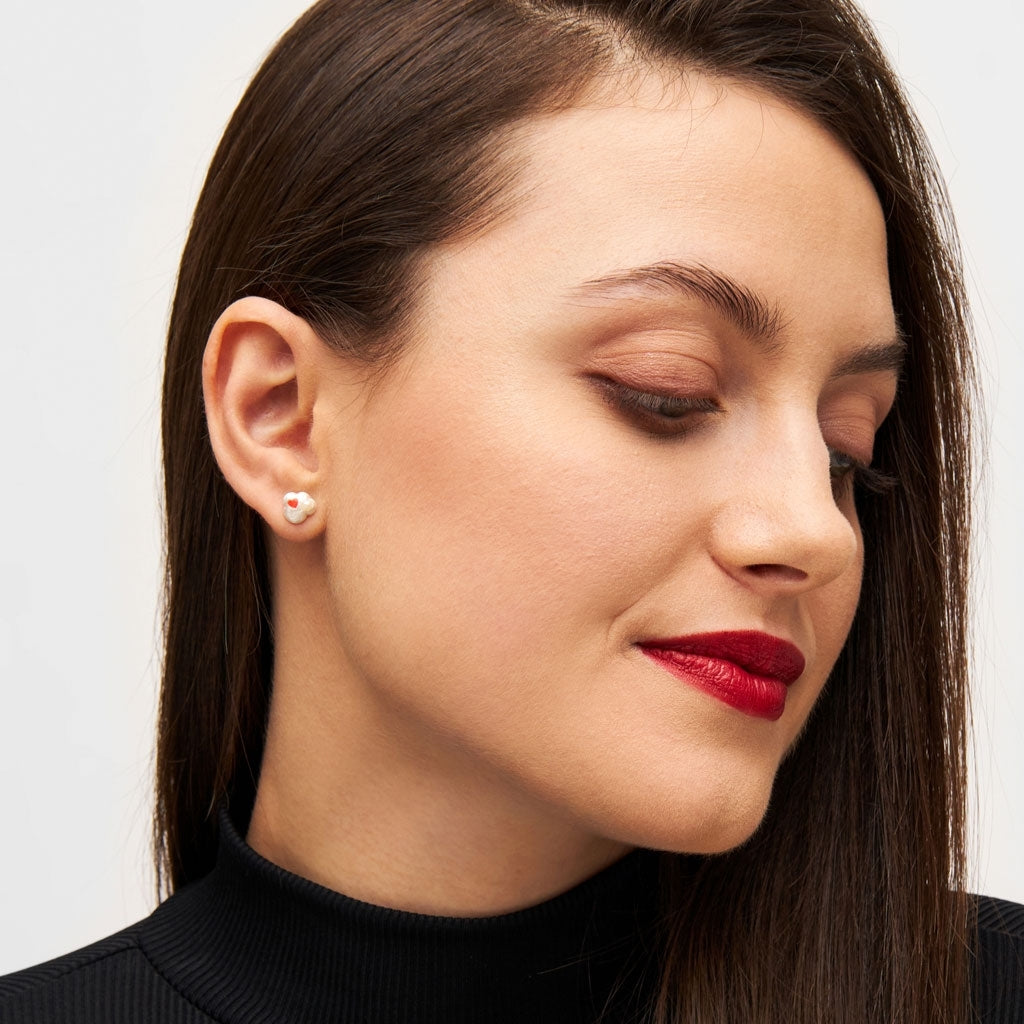 LULU Copenhagen Magic Stone Heart boucle d'oreille 1 pièce Ear stud, 1 pcs Silver Plated