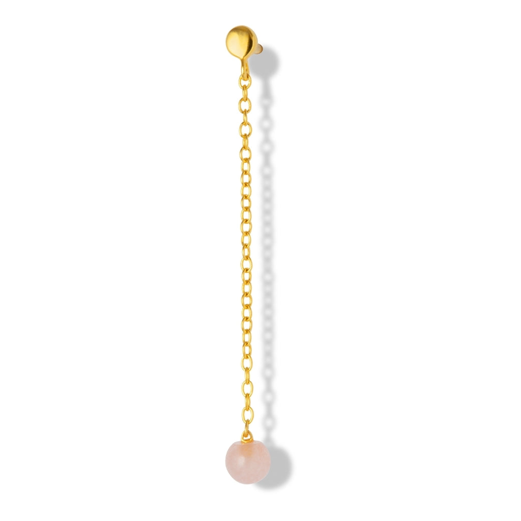 LULU Copenhagen Natural Stone Chain boucle d'oreille 1 pièce Ear stud, 1 pcs Rose