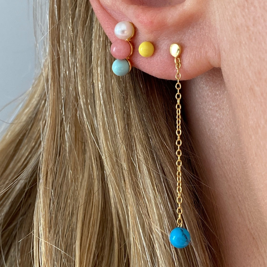 LULU Copenhagen Natural Stone Chain boucle d'oreille 1 pièce Ear stud, 1 pcs