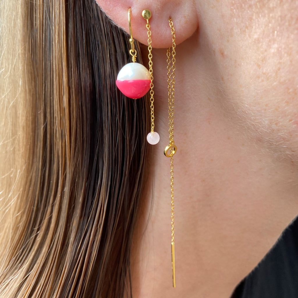 LULU Copenhagen Natural Stone Chain boucle d'oreille 1 pièce Ear stud, 1 pcs