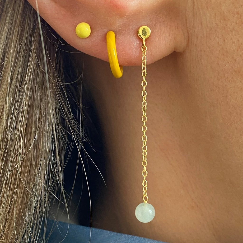 LULU Copenhagen Natural Stone Chain boucle d'oreille 1 pièce Ear stud, 1 pcs