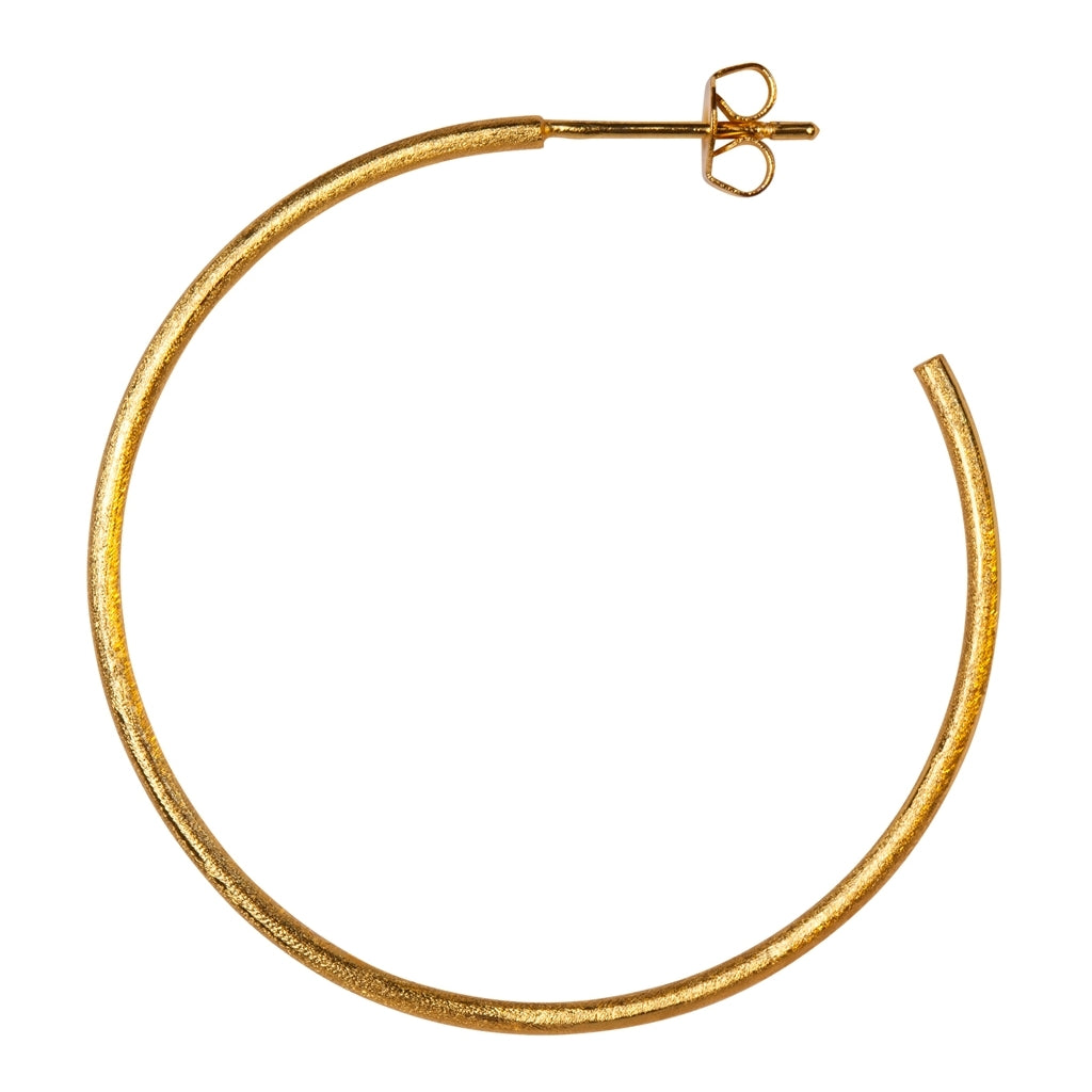 LULU Copenhagen Non Hoops Large paire Hoops Gold Plated