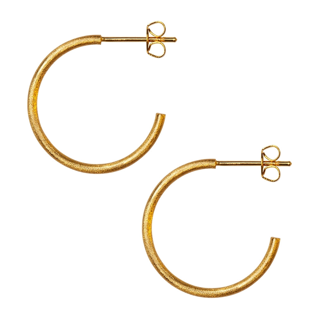 LULU Copenhagen Non Hoops Medium paire Hoops Gold Plated