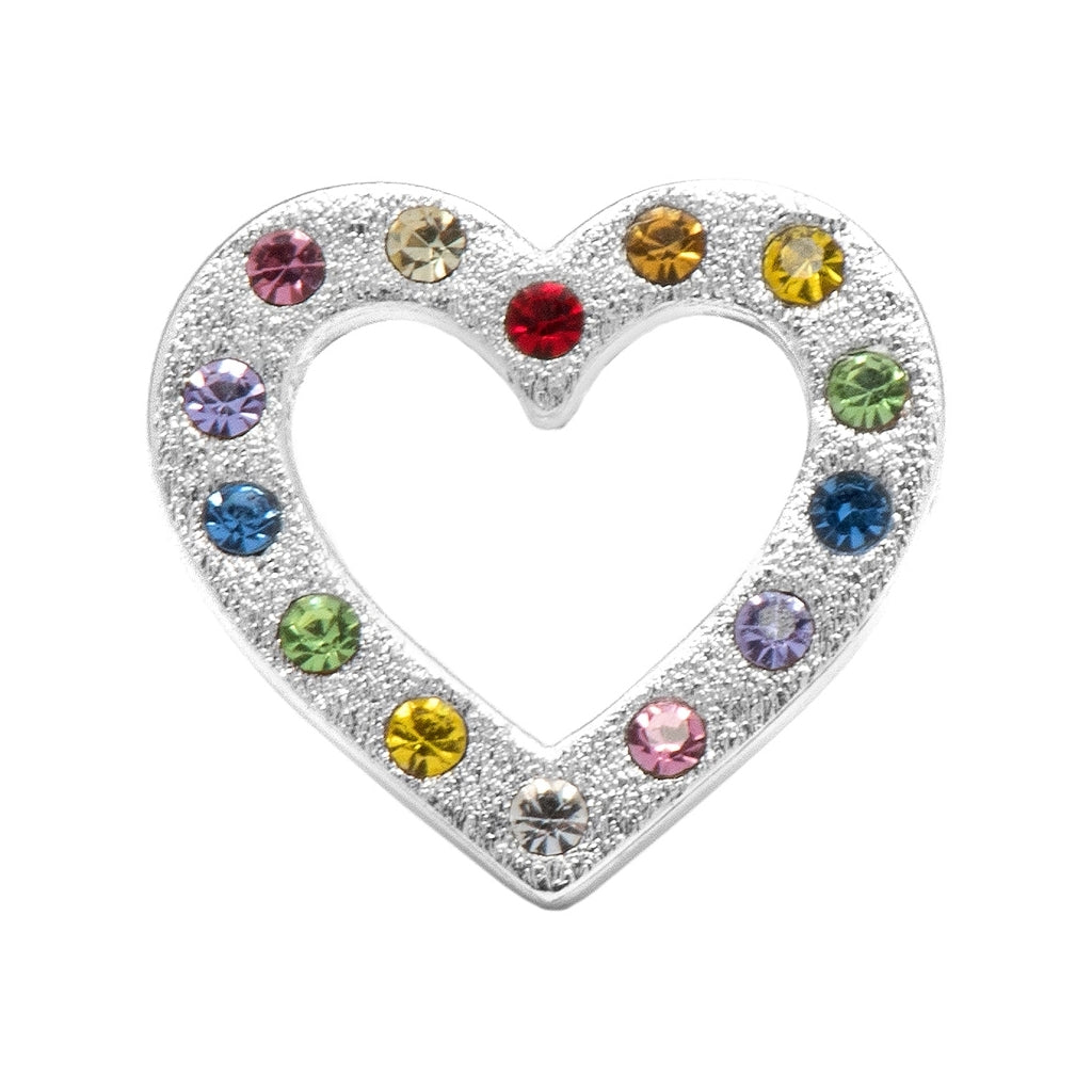 LULU Copenhagen OMG Heart earring 1 pcs silver plated Ear stud, 1 pcs Rainbow