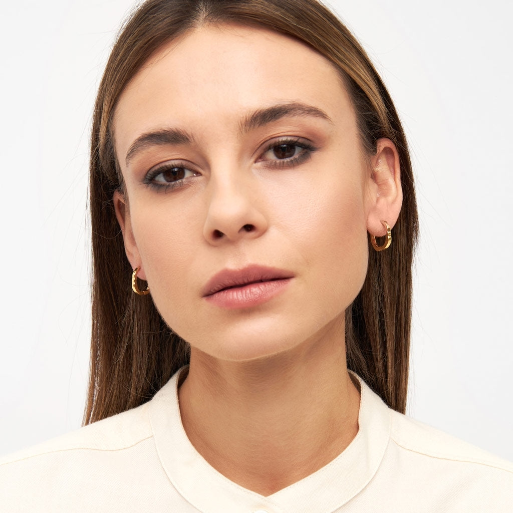 LULU Copenhagen Organic Hoops Paire Hoops Gold Plated