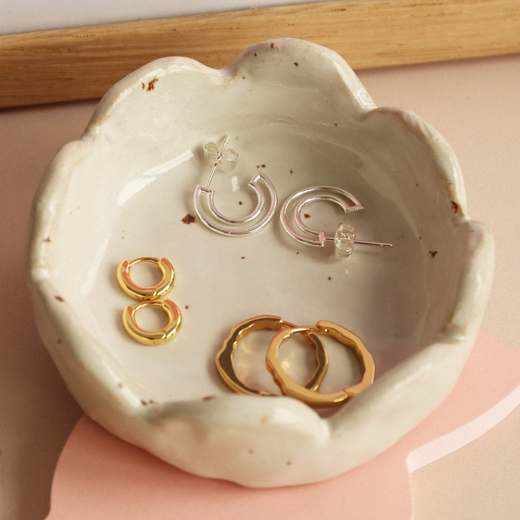 LULU Copenhagen Organic Hoops Paire Hoops Gold Plated