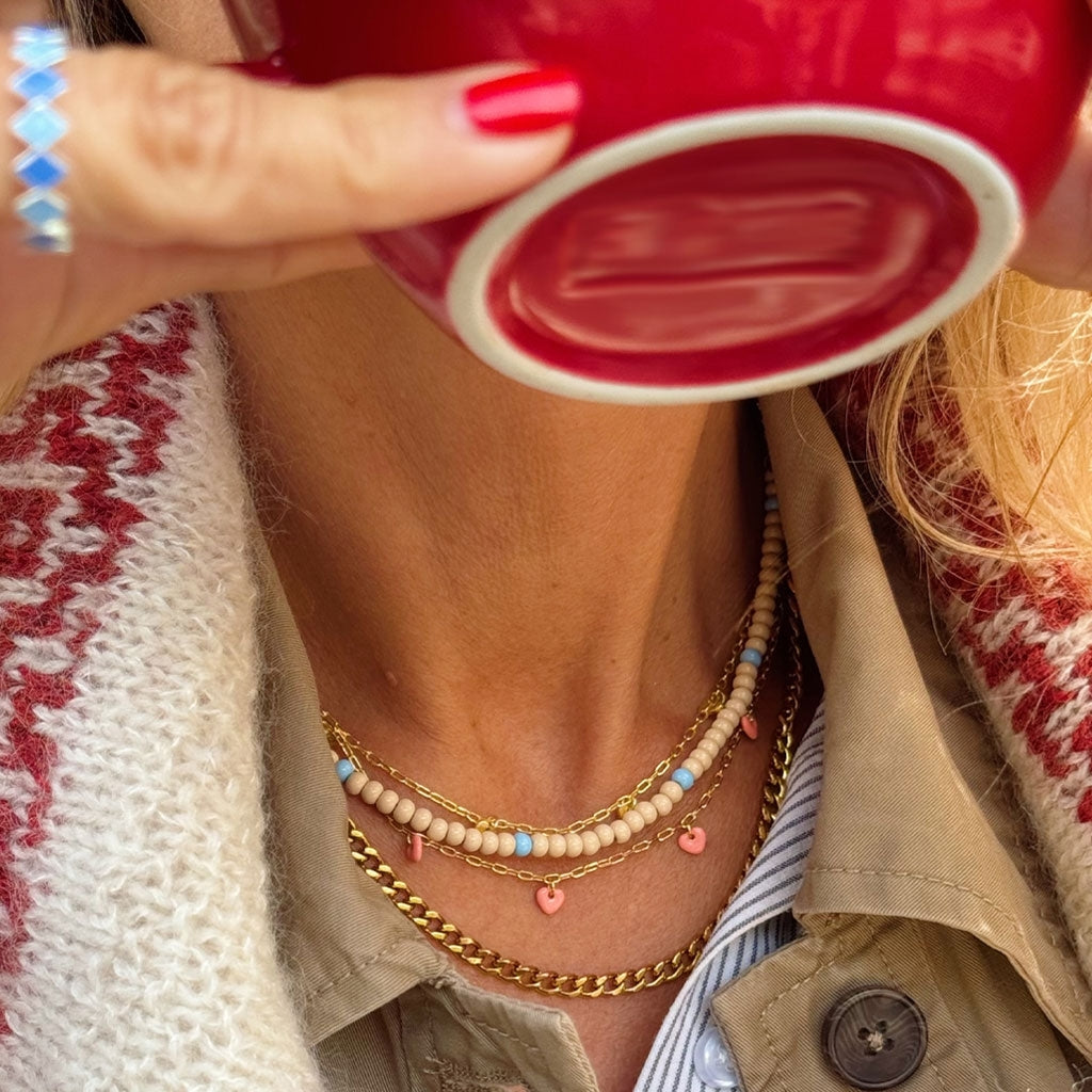 LULU Copenhagen Panzer Collier plaqué or Necklaces Gold Plated