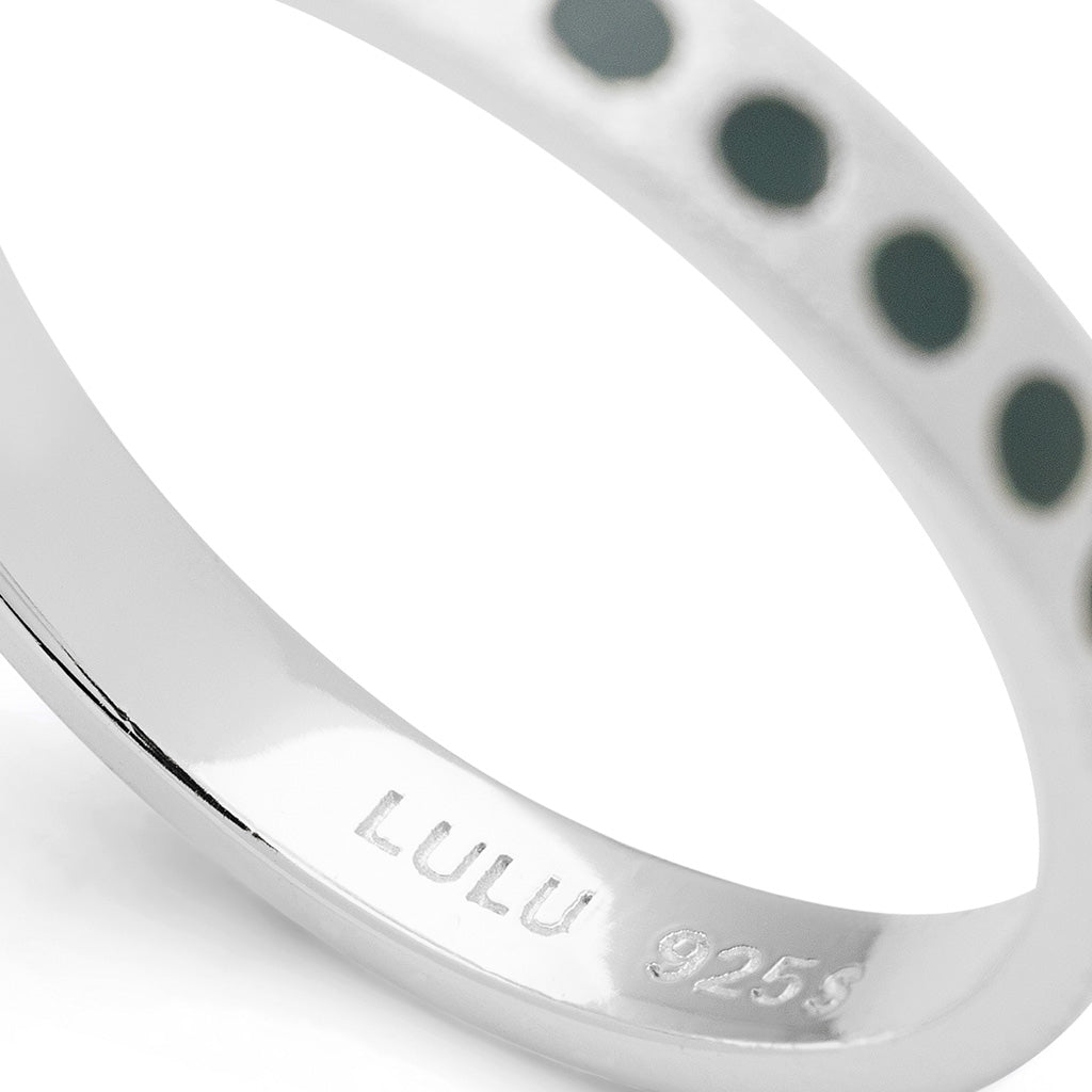 LULU Copenhagen Pattern Ring argent Rings North Sea Green