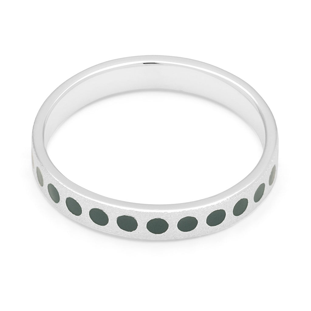 LULU Copenhagen Pattern Ring argent Rings North Sea Green
