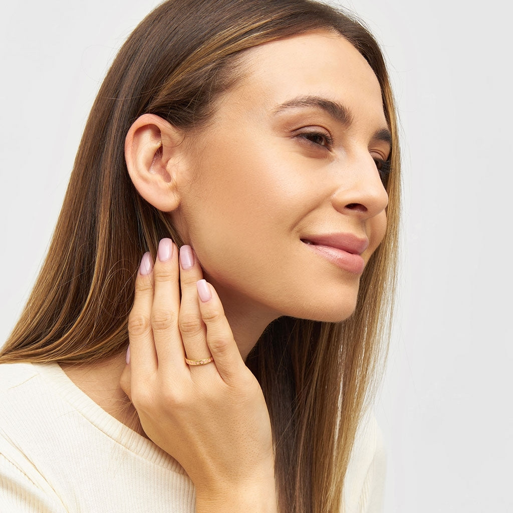 LULU Copenhagen Pattern Ring plaqué or Rings Burnt Coral