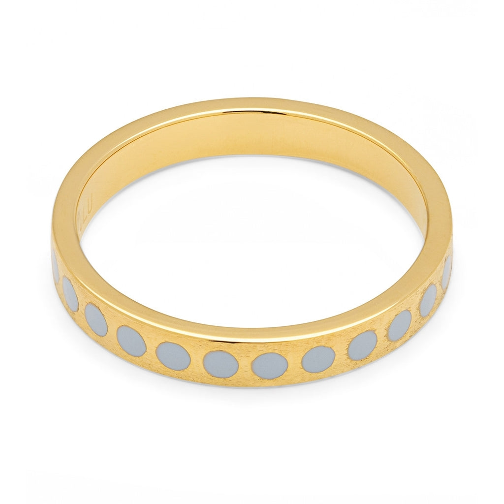 LULU Copenhagen Pattern Ring plaqué or Rings Skyride Blue