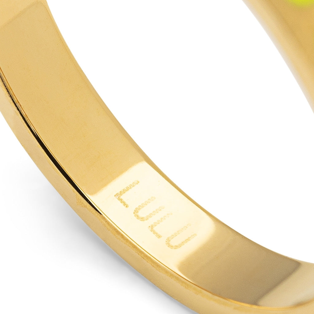 LULU Copenhagen Pattern Ring plaqué or Rings Wild Lime