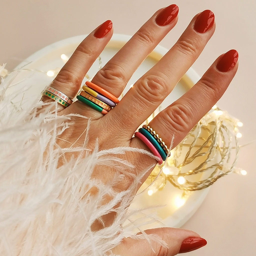 LULU Copenhagen Pattern Ring argent Rings Purple