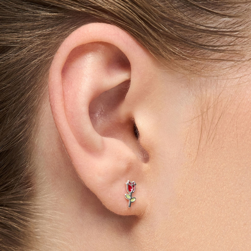 LULU Copenhagen Rose boucle d'oreille 1 pièce Ear stud, 1 pcs Silver Plated