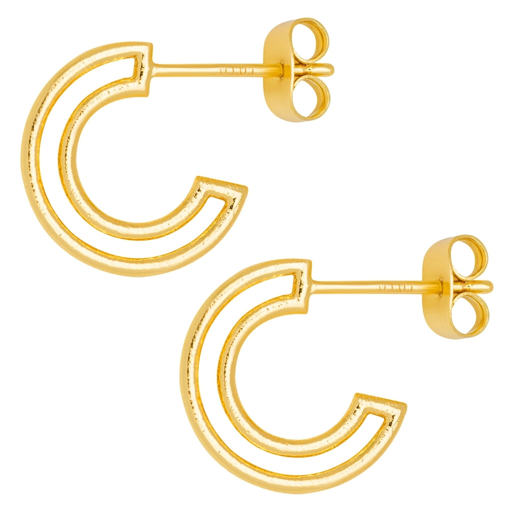 LULU Copenhagen Shape Hoops Paire Hoops Gold Plated