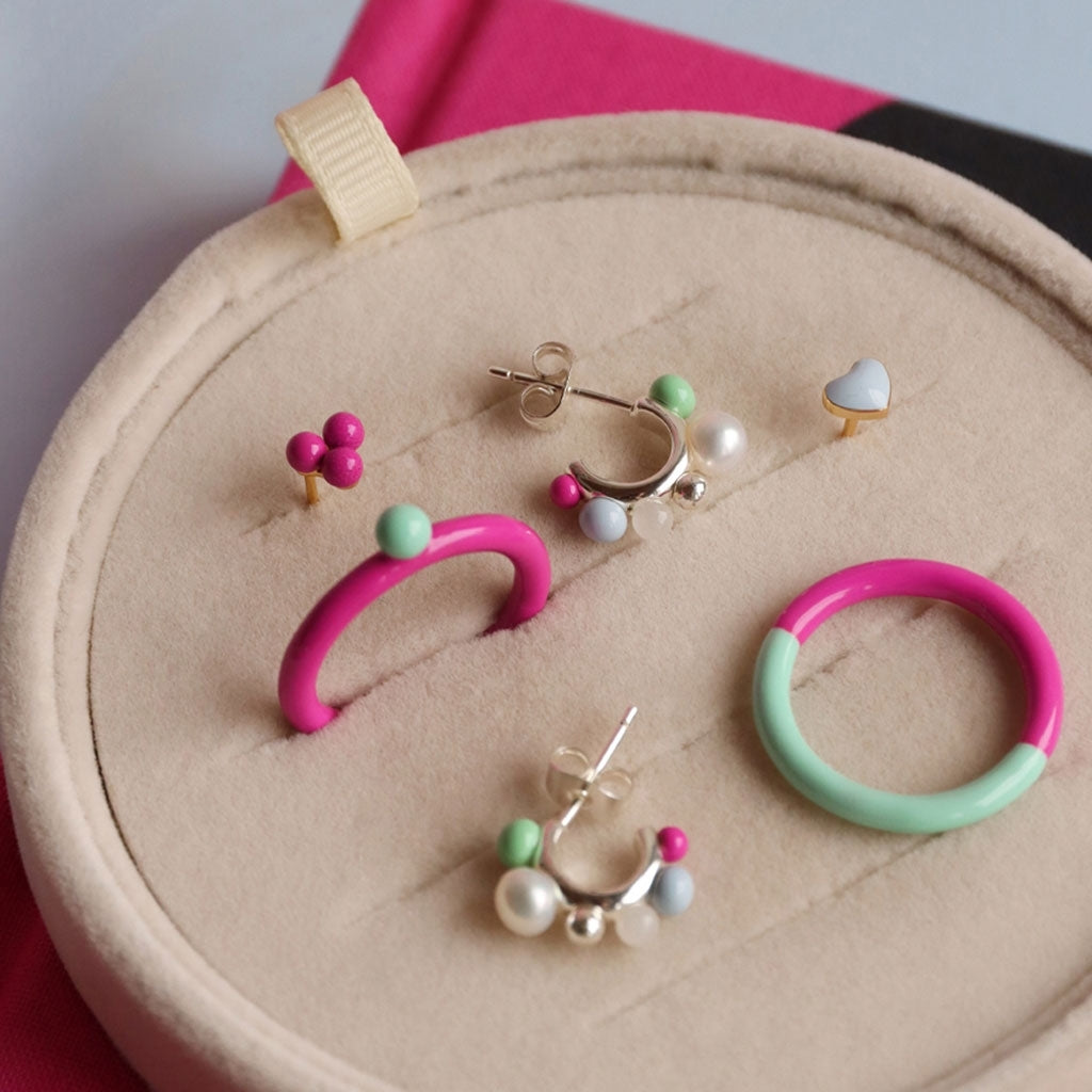 LULU Copenhagen Space Hoops Paire plaqué argent Hoops Skyride Blue