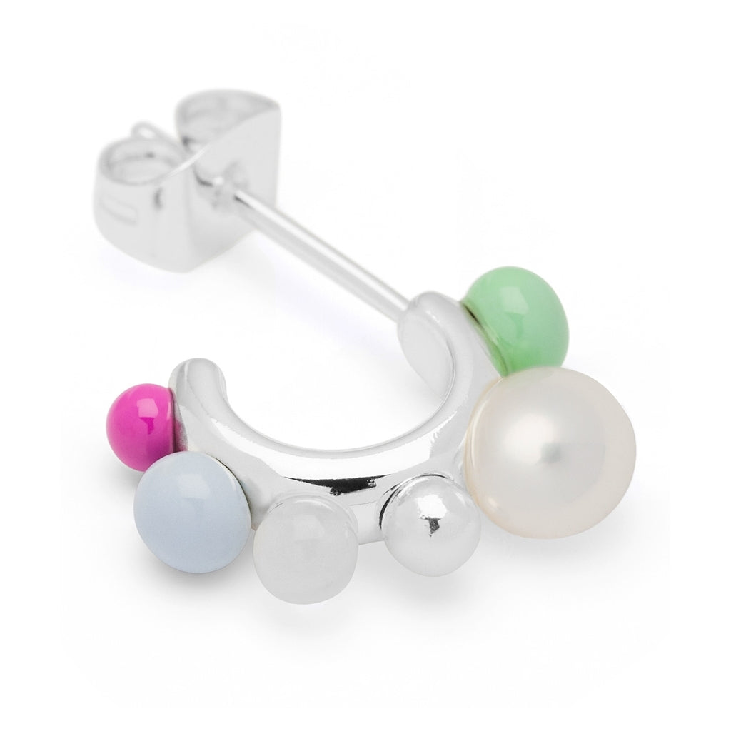 LULU Copenhagen Space Hoops Paire plaqué argent Hoops Skyride Blue