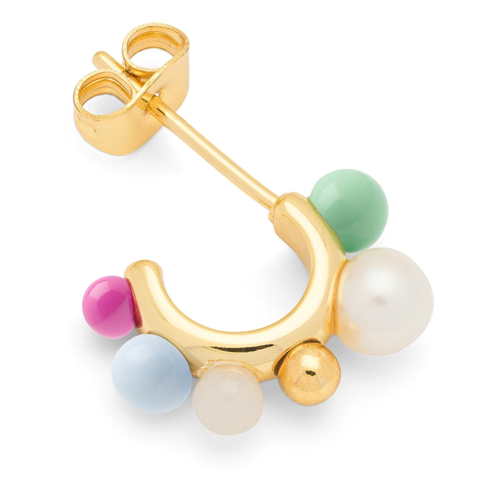 LULU Copenhagen Space Hoops Paire plaqué or Hoops Skyride Blue