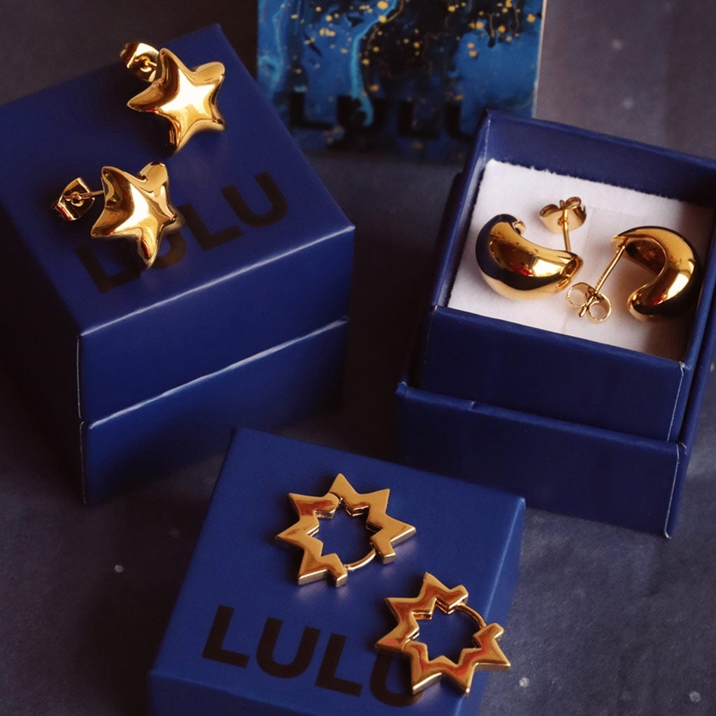LULU Copenhagen Star Hoops paire Hoops Gold Plated
