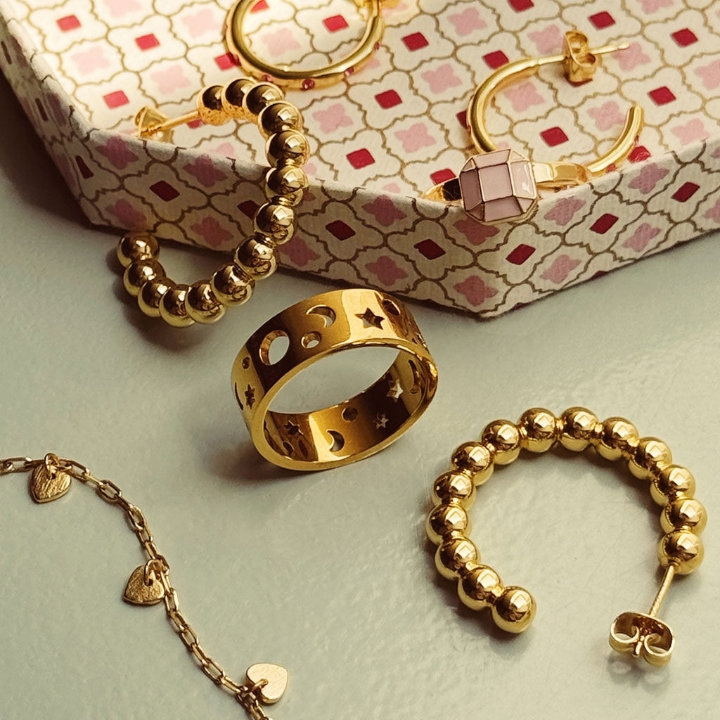 LULU Copenhagen Stardust Bague Rings Gold Plated