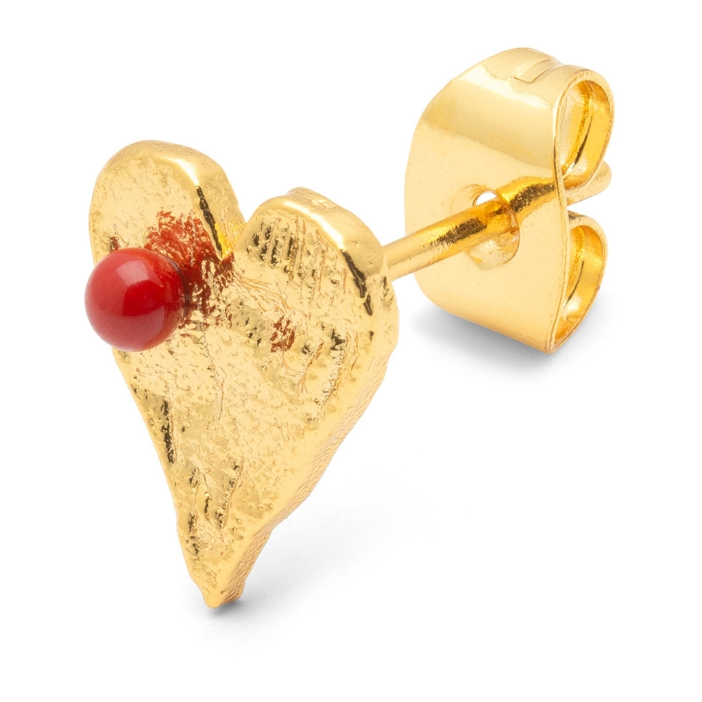 LULU Copenhagen Sweet Heart d'oreille 1 pièce Ear stud, 1 pcs Passion Red