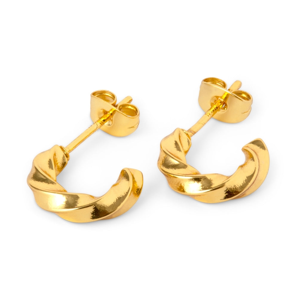 LULU Copenhagen Swirl Hoops Small paire Hoops Gold Plated