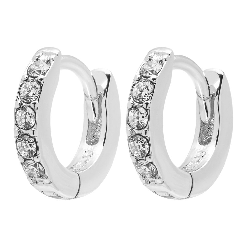 LULU Copenhagen Tennis hoops - Paires Hoops Crystal