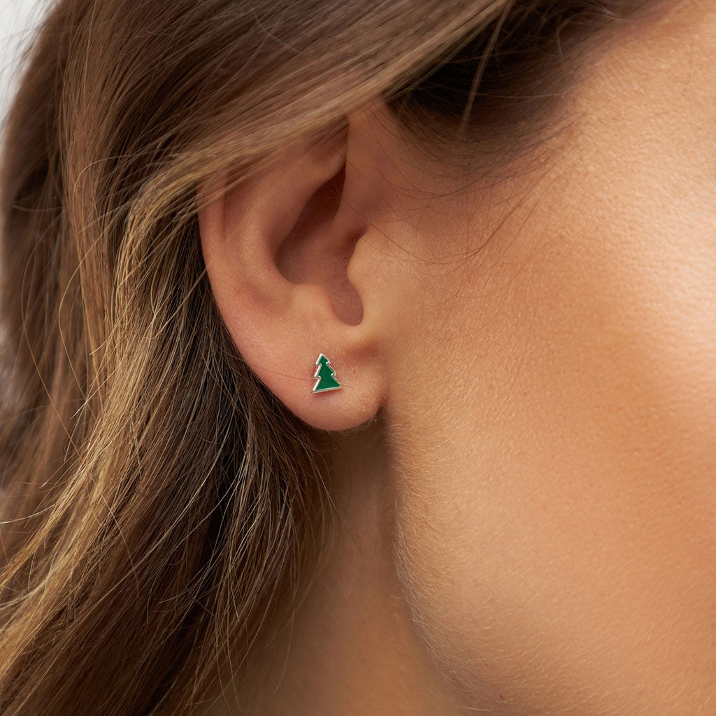 LULU Copenhagen The Green Tree earring 1 pcs Ear stud, 1 pcs Silver Plated