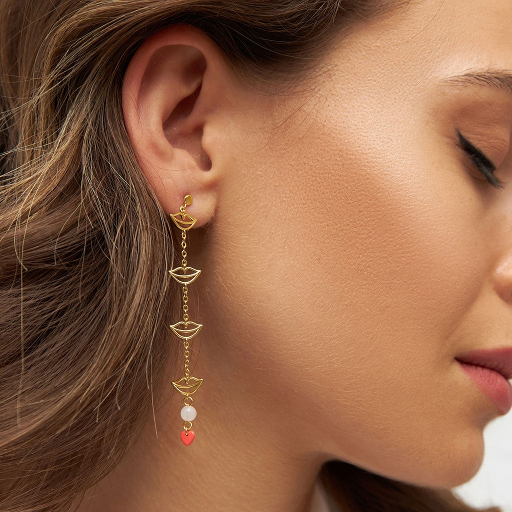 LULU Copenhagen Topping Long 4 Secrets boucle d'oreille 1 pièce Ear stud, 1 pcs Gold Plated