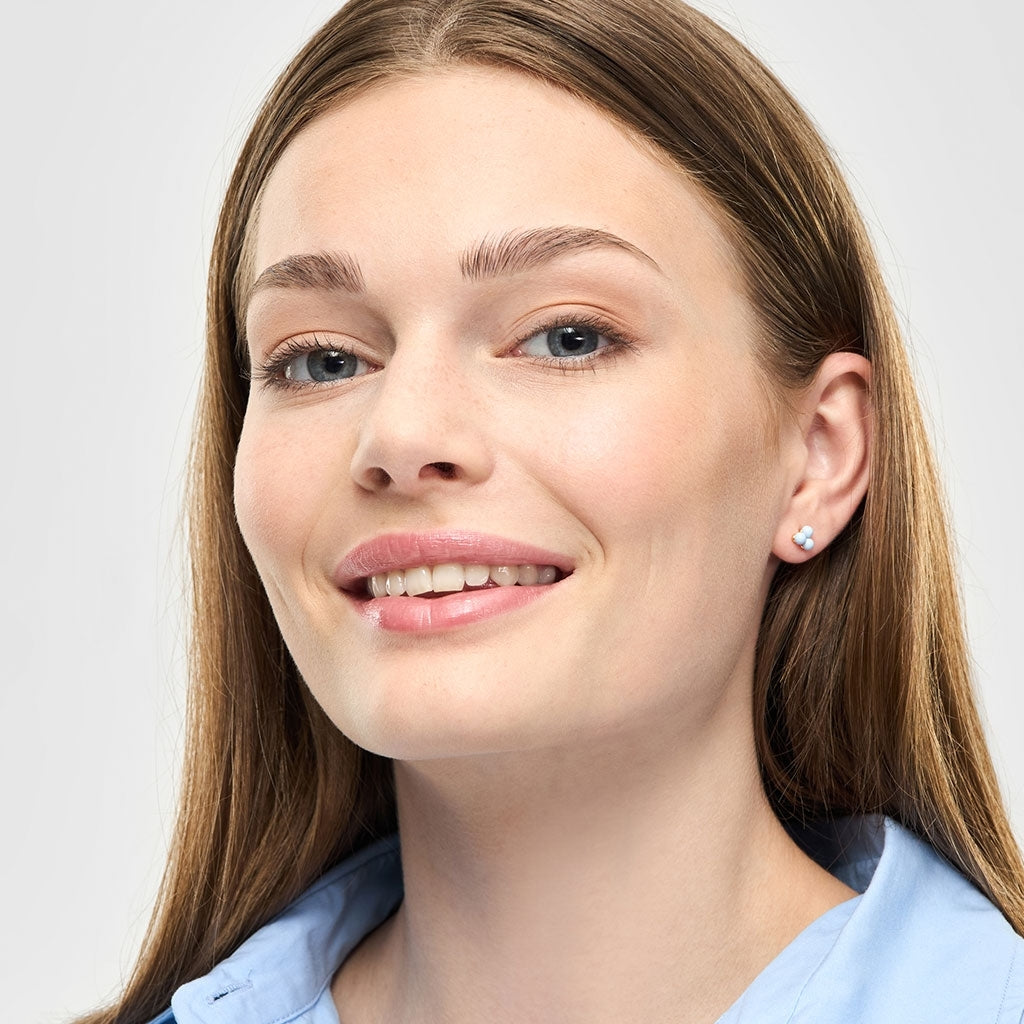 LULU Copenhagen Trio boucle d'oreille 1 pièce Ear stud, 1 pcs Skyride Blue