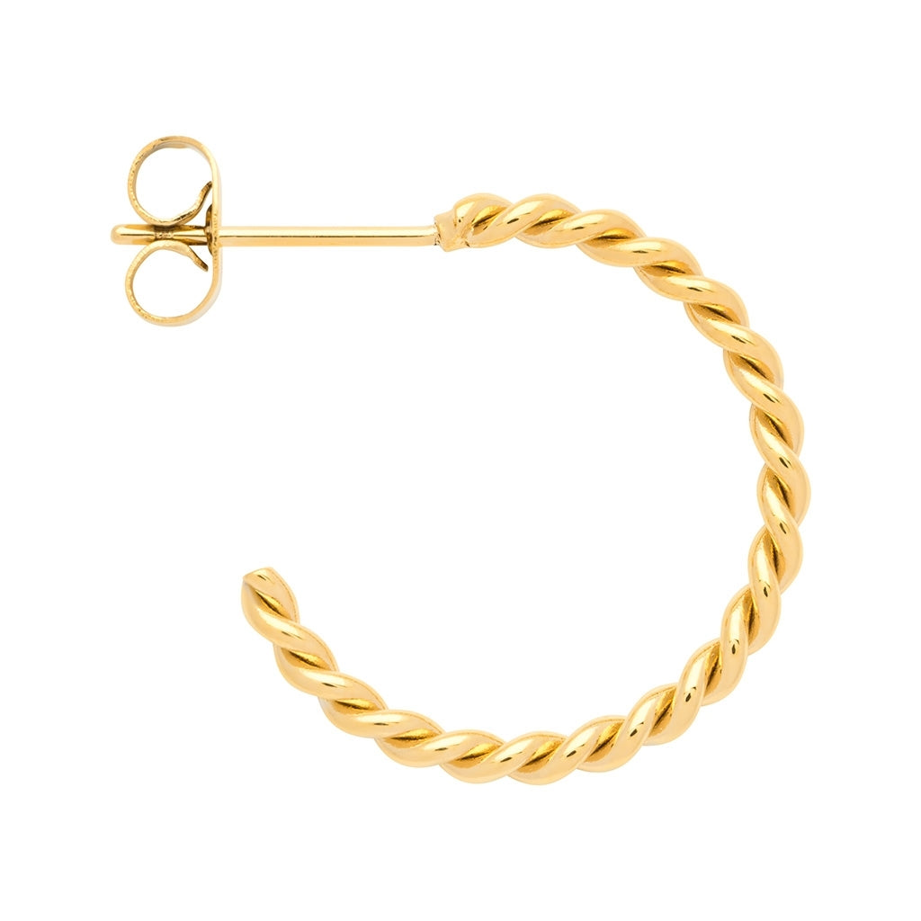 LULU Copenhagen Twisted Hoops paire - plaqué or Hoops Gold Plated