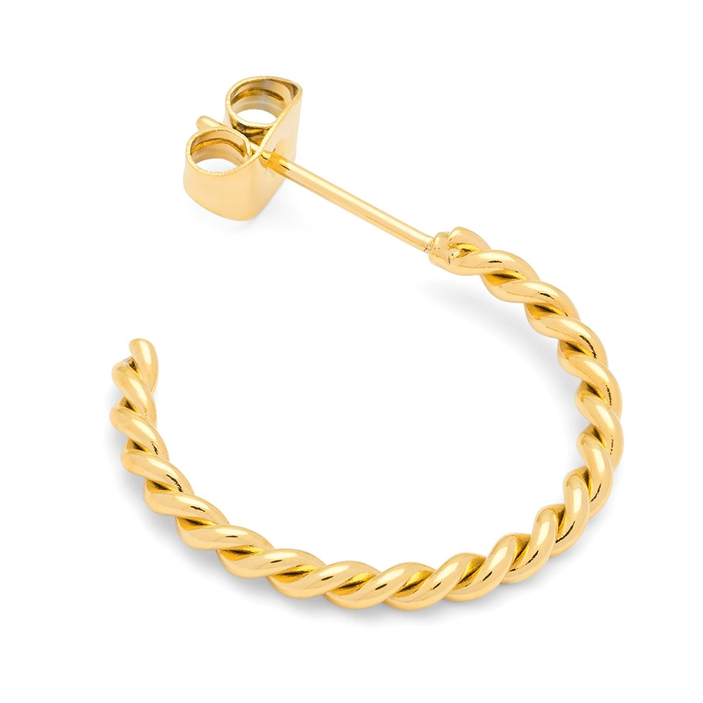 LULU Copenhagen Twisted Hoops paire - plaqué or Hoops Gold Plated