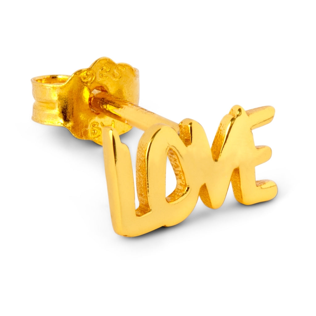 LULU Copenhagen Word Love boucle d'oreille 1 pièce Ear stud, 1 pcs Gold Plated