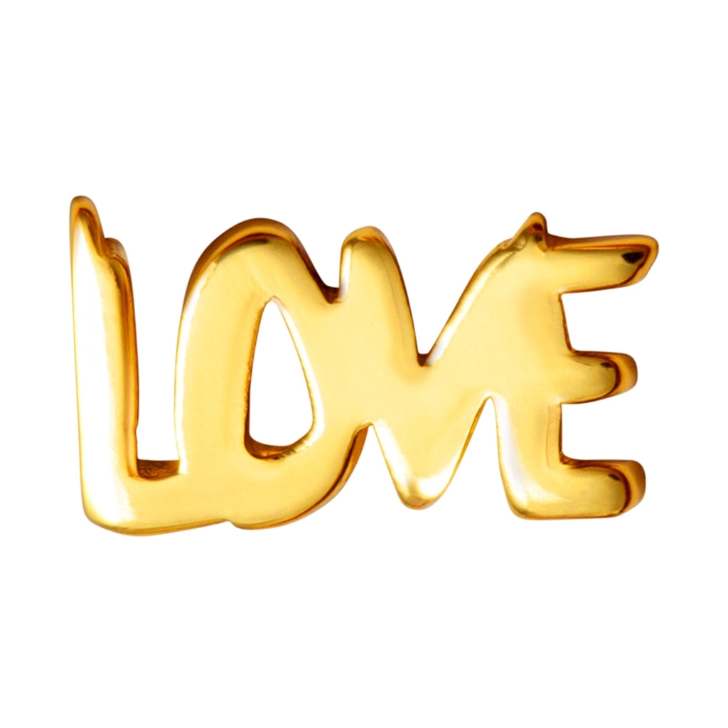 LULU Copenhagen Word Love boucle d'oreille 1 pièce Ear stud, 1 pcs Gold Plated