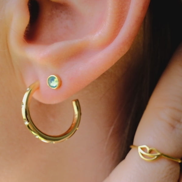 LULU Copenhagen OMG Hoops Medium paire plaqué or Hoops Rose - Video preview