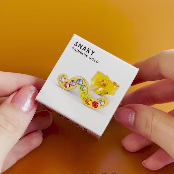 LULU Copenhagen Snaky boucle d'oreille 1 pièce Ear stud, 1 pcs Rainbow - Video preview
