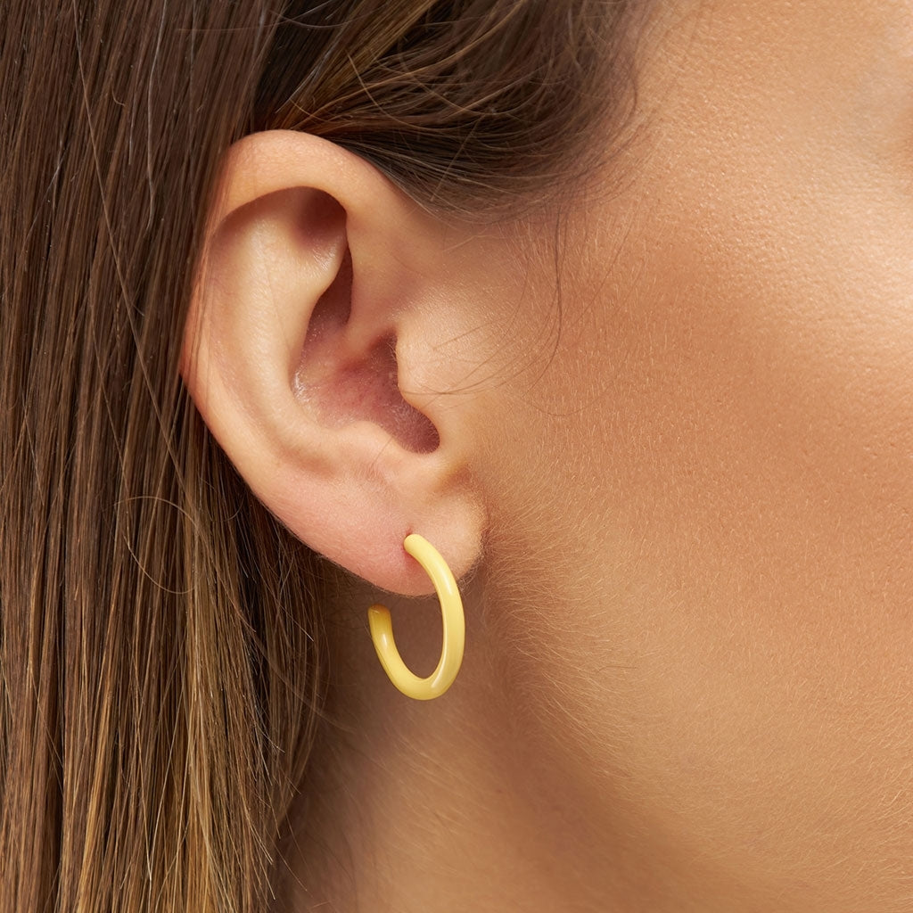 LULU Copenhagen Color Hoops Medium paires Hoops Yellow