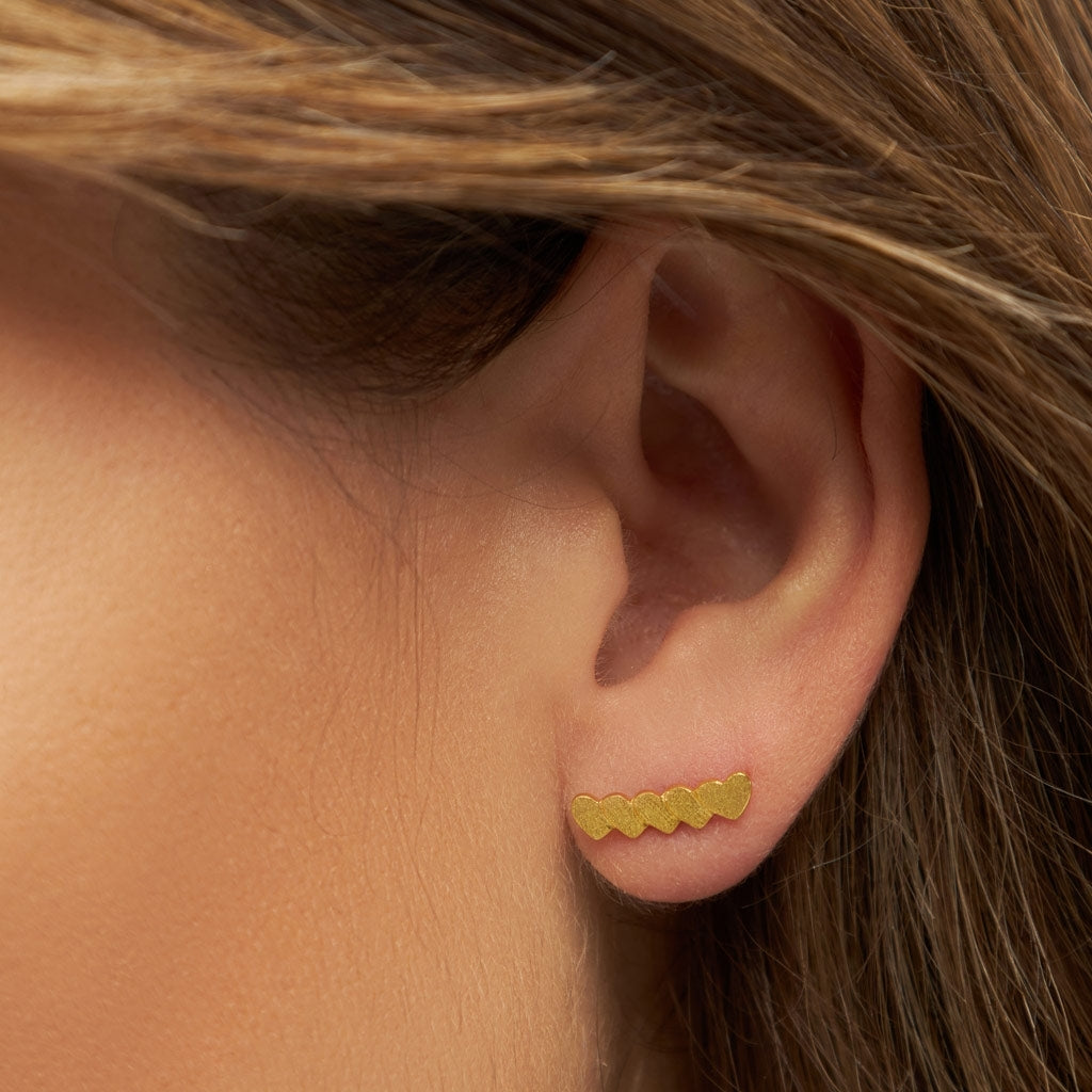 LULU Copenhagen Domino Hearts 5 boucle d'oreille 1 pièce Ear stud, 1 pcs Gold Plated