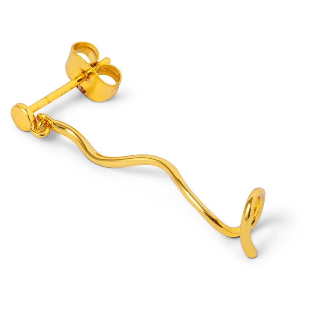 LULU Copenhagen Topping Short Swirl boucle d'oreille 1 pièce Ear stud, 1 pcs Gold Plated